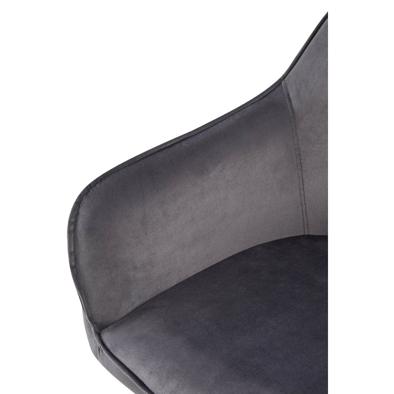Chaise de salle à manger Boise en velours gris foncé