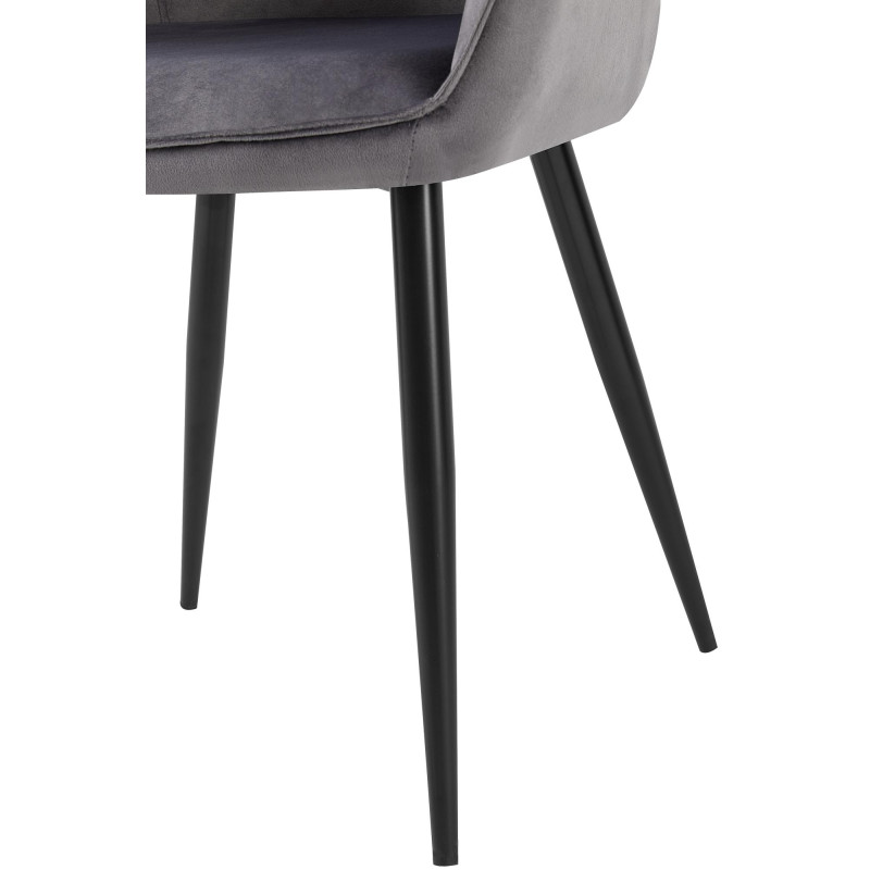 Chaise de salle à manger Boise en velours gris foncé