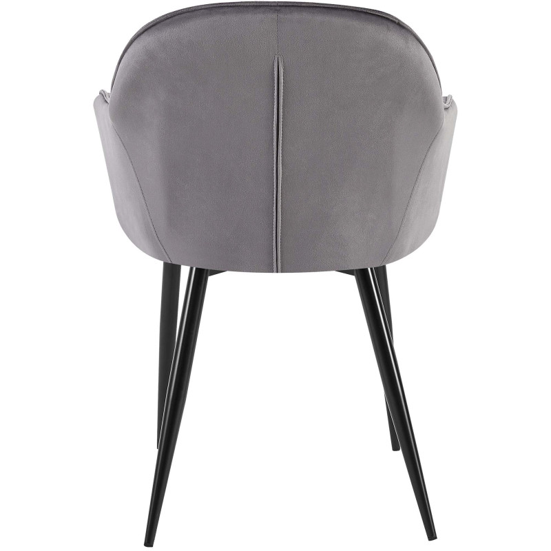 Chaise de salle à manger Boise en velours gris foncé