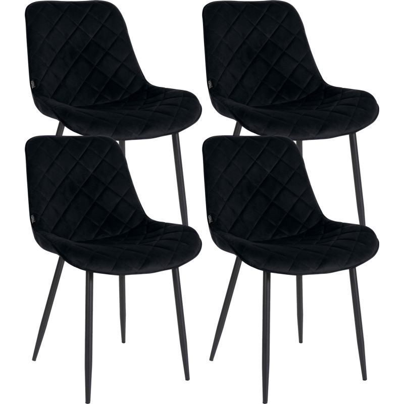 Lot de 4 chaises Springs velours noir