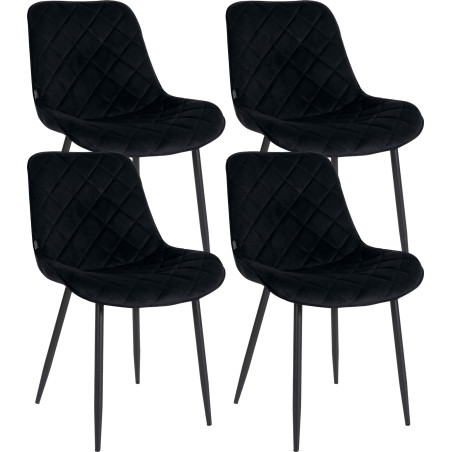Lot de 4 chaises Springs velours noir