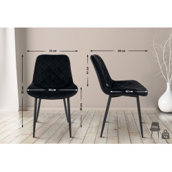Lot de 4 chaises Springs velours noir