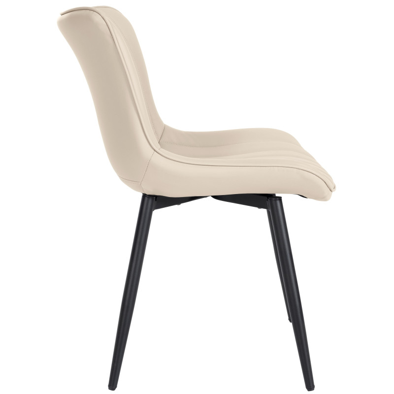 Lot de 2 chaises Largo simili cuir crème