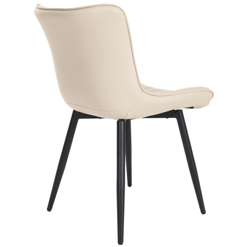 Lot de 2 chaises Largo simili cuir crème