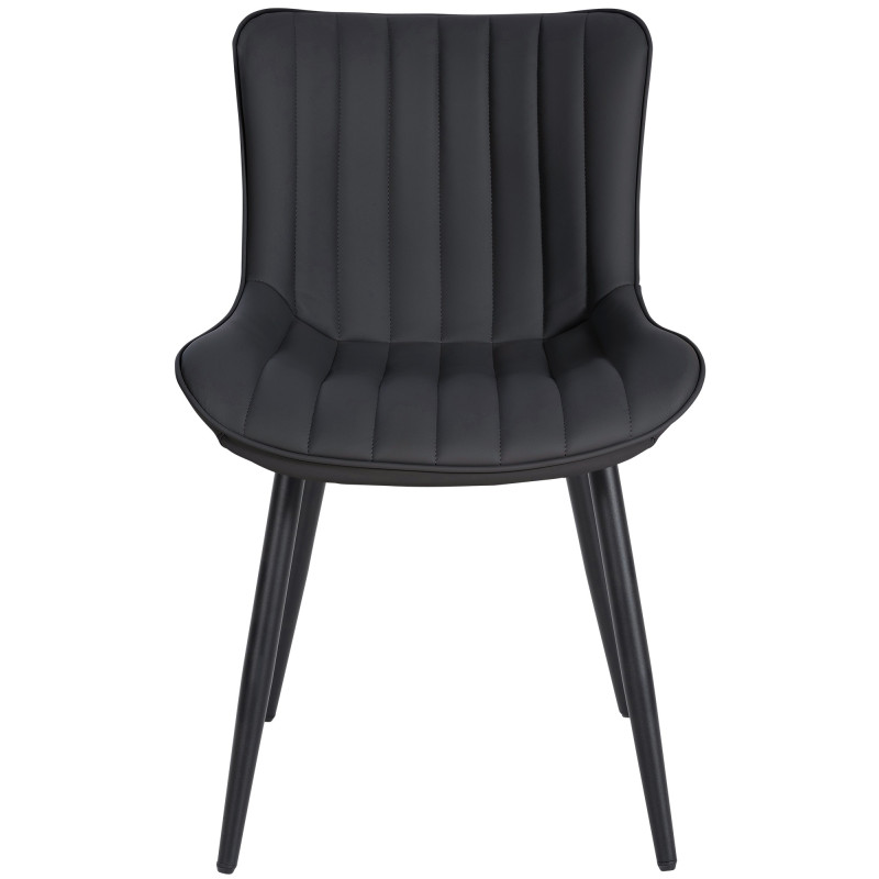 Ensemble de 2 chaises Largo, similicuir, noires