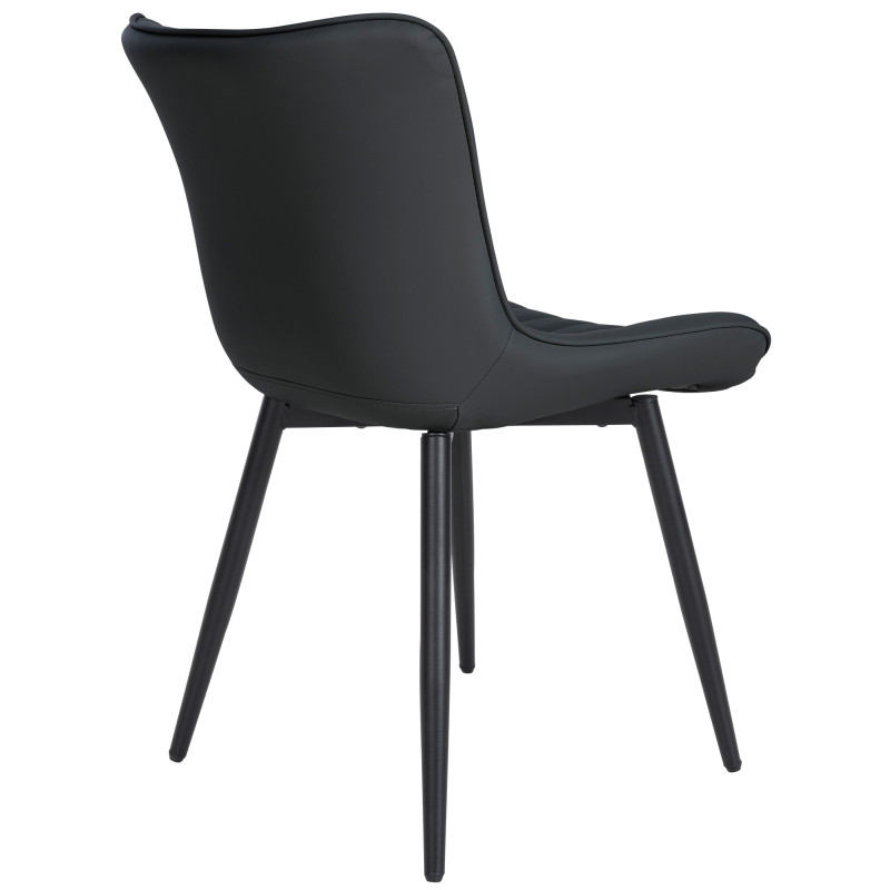 Lot de 2 chaises Largo, simili cuir noir