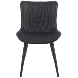 Lot de 2 chaises Brady, simili cuir noir