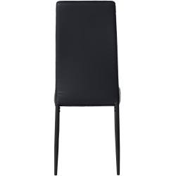 Lot de 4 chaises de salle à manger Mayfair, similicuir noir