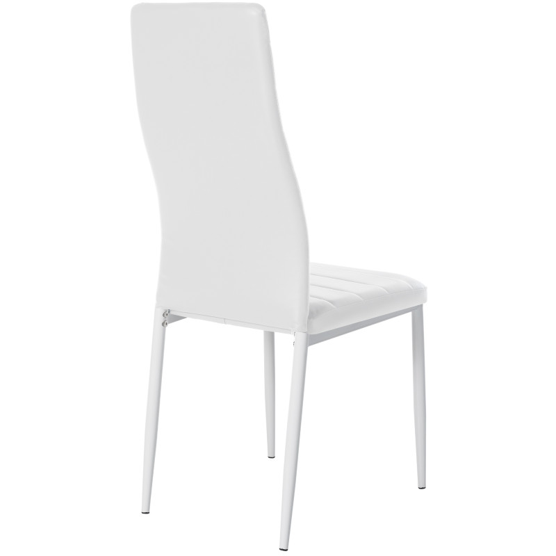 Lot de 4 chaises de salle à manger Mayfair, similicuir blanc