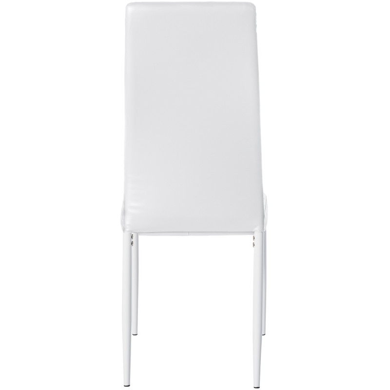Lot de 4 chaises de salle à manger Mayfair, similicuir blanc