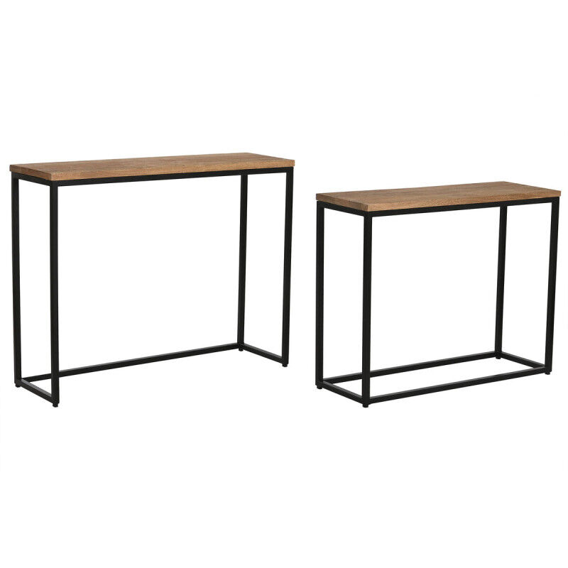 Console Home ESPRIT Marron Noir 96 x 30 x 77 cm (2 Pièces)