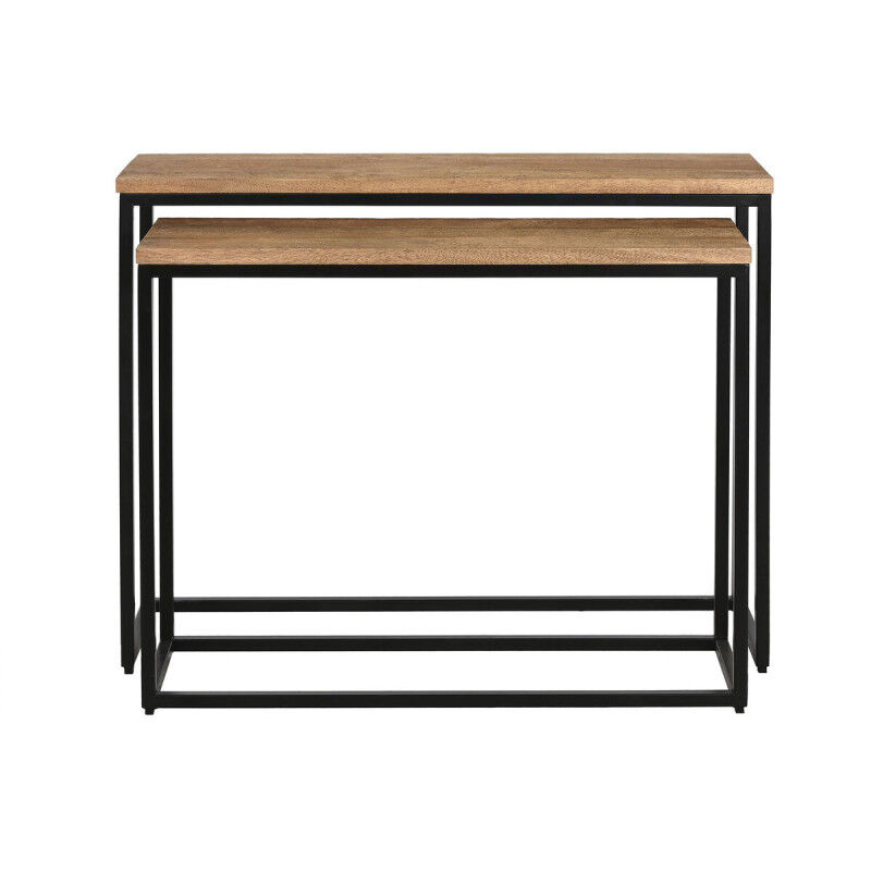 Console Home ESPRIT Marron Noir 96 x 30 x 77 cm (2 Pièces)