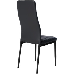 Lot de 6 chaises de salle à manger Mayfair, similicuir noir