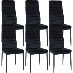 Ensemble de 6 chaises de salle à manger Mayfair en velours noir