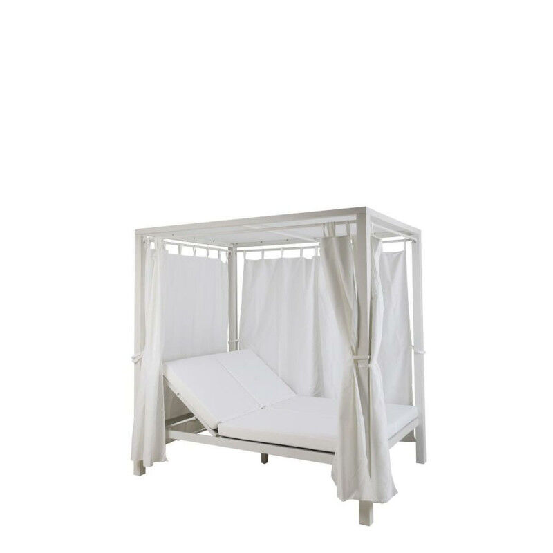 Lit de jardin DKD Home Decor Blanc Aluminium (148 x 188 x 205 cm)