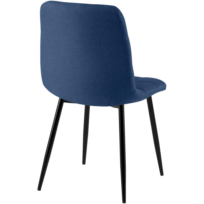 Ensemble de 4 chaises de salle à manger en tissu Antibes bleu