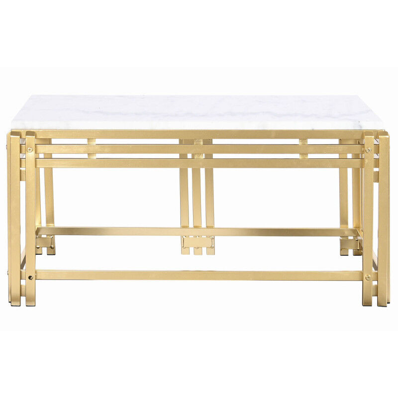 Table Basse DKD Home Decor Métal Aluminium Marbre 80 x 40 x 40 cm