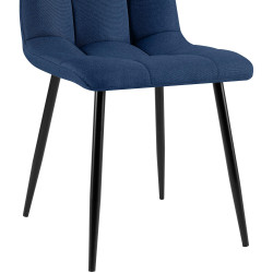 Lot de 4 chaises de salle à manger en tissu Antibes bleu