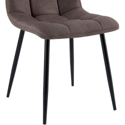 Lot de 4 chaises de salle à manger en tissu Antibes marron