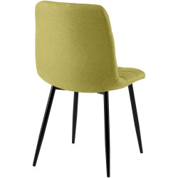 Lot de 4 chaises de salle à manger en tissu Antibes vert