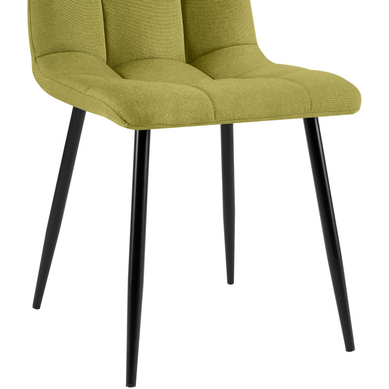 Ensemble de 4 chaises de salle à manger, tissu Antibes, vert