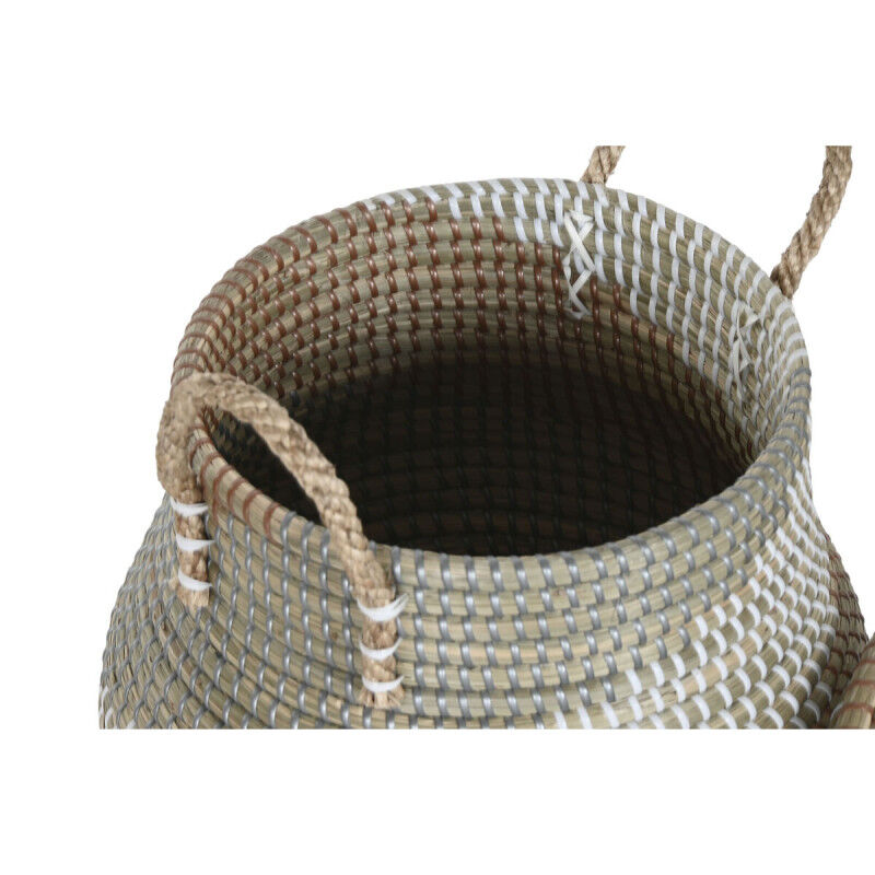 Set de basket Home ESPRIT Orange Naturel Herbier marin Tropical (2 Pièces)