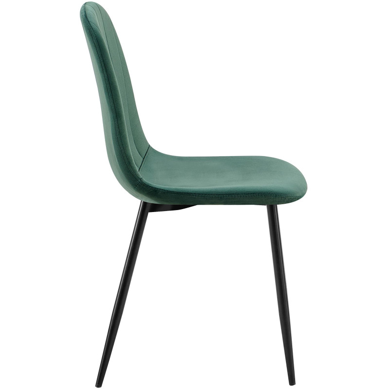 Chaise de salle à manger Baxter en velours vert
