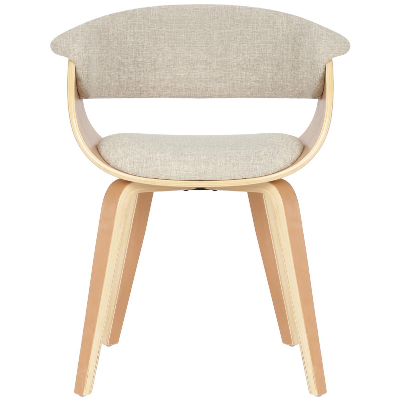 Lot de 2 chaises Bruce en tissu naturel/crème