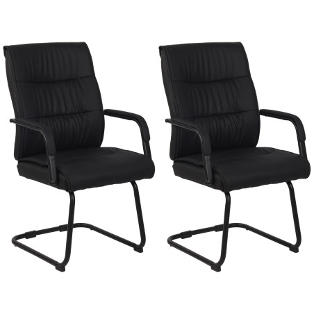 Lot de 2 chaises visiteurs Sievert noir/noir