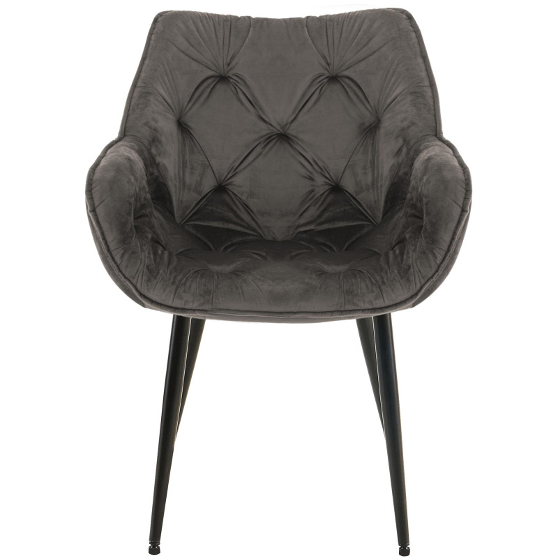 Fauteuil Tanna en velours anthracite