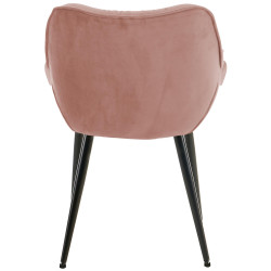 Fauteuil Tanna, velours, rose
