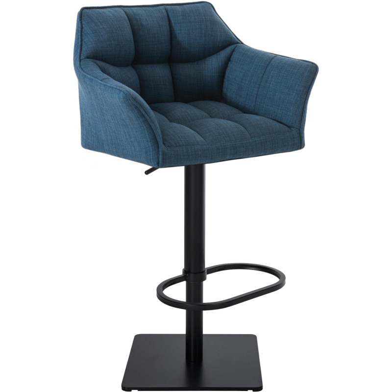 Tabouret de bar en tissu Damaso B bleu