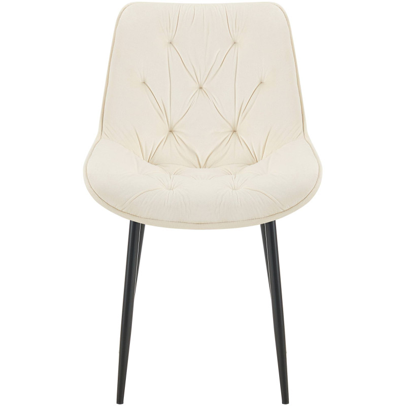 Chaise de salle à manger Wallace en velours crème