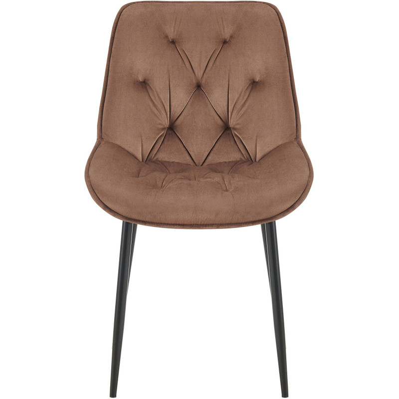 Chaise de salle à manger Wallace en velours marron