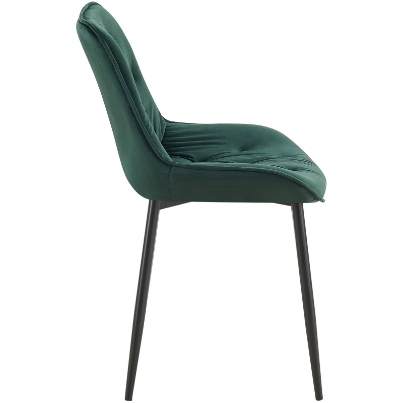 Chaise de salle à manger Wallace en velours vert