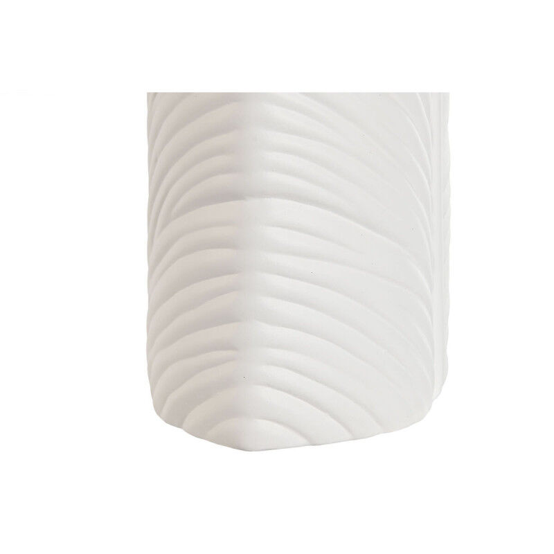 Vase Home ESPRIT Blanc Grès Tropical Feuille d'une plante 33 x 10 x 70 cm