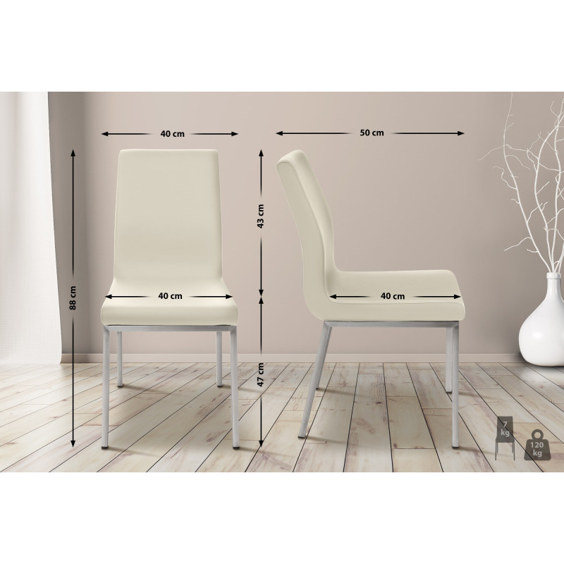 Chaise de salle à manger Colmar crème