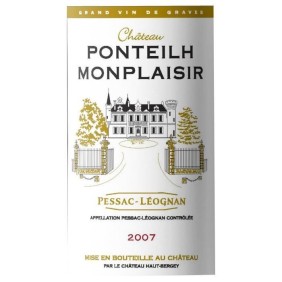 Château Ponteilh Monpalisir 2007 Pessac-Léognan - Vin rouge de Bordeaux