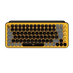 Clavier - Sans fil - Logitech - Pop Keys - Mécanique - Touche Emoji - AZERTY - Jaune