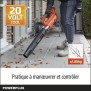 Dual Power Souffleur de Feuilles a Batterie POWDPG7521 - 20 V, Ramasseur de Feuilles, 145 km/h, sans Batterie ni Chargeur