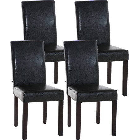 Ensemble de 4 chaises de salle à manger Ina marron foncé