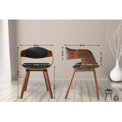 Chaise de salle à manger Kingston noyer/noir