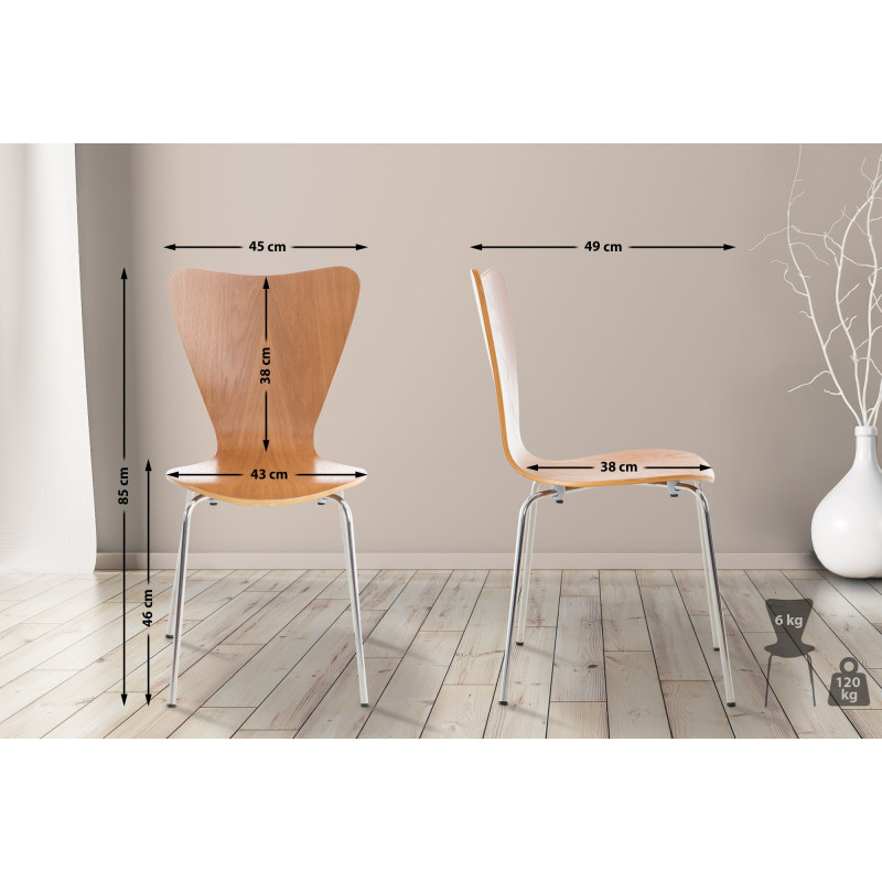 Chaise de salle à manger Calisto en chêne