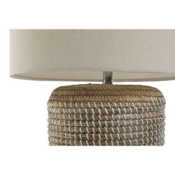 Lampe de bureau Home ESPRIT Blanc Marron 50 W 220 V 38 x 38 x 47 cm
