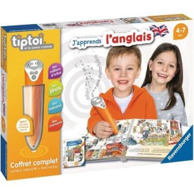 tiptoi - Coffret complet lecteur interactif + Livre J'apprends l'anglais  -  Ravensburger - Jeu électronique éducatif - Des 4 an