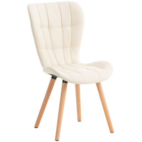 Chaise Elda en polyuréthane, couleur crème naturelle