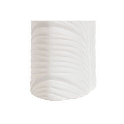 Vase Home ESPRIT Blanc Grès Tropical Feuille d'une plante 21 x 10 x 50 cm