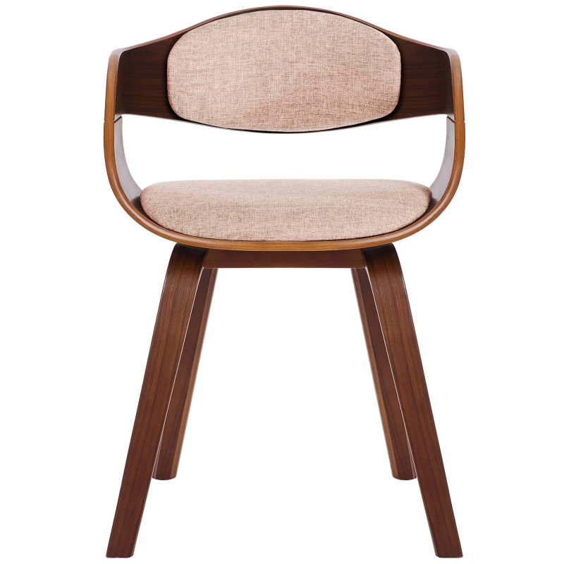 Chaise visiteur Kingston en tissu noyer/crème