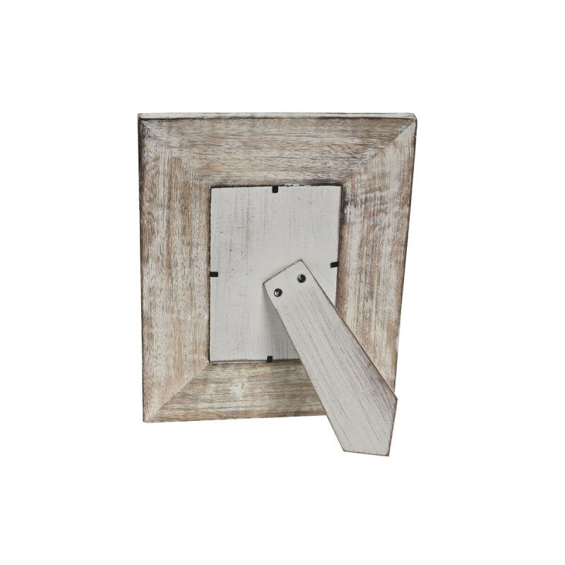 Cadre photo Home ESPRIT Blanc Naturel Verre Bois de manguier Indien 21 x 2 x 26,5 cm