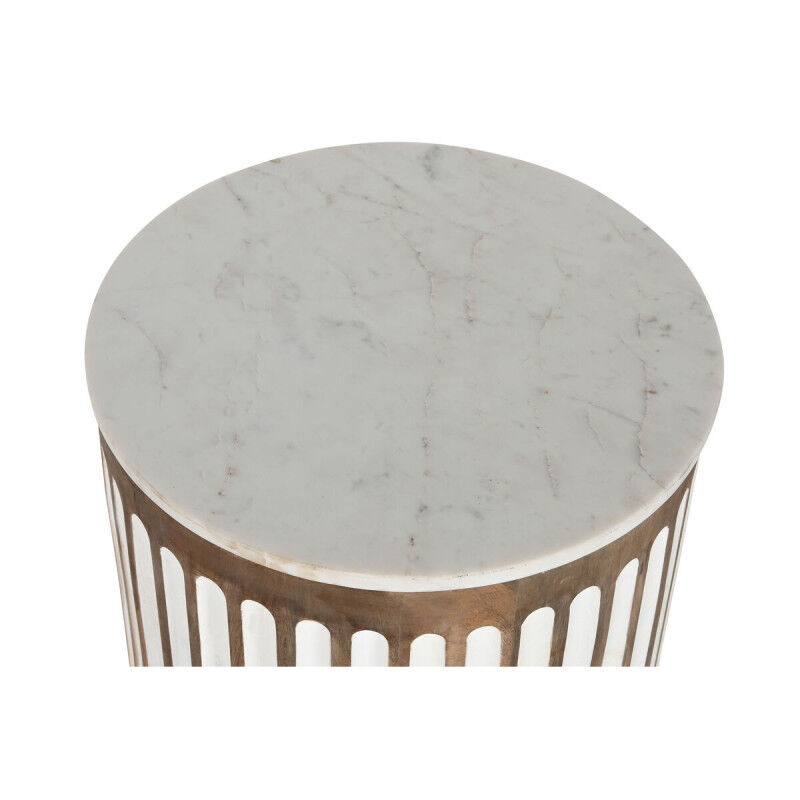 Table d'appoint Home ESPRIT Blanc Naturel 41 x 41 x 52 cm